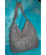 MUXO by Camila Alves Large Grey Leather Hobo Shoulder Bag-5 OUTER POCKETS - £29.85 GBP