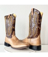 Rod Patrick Mens Cowboy Boots 14.5A Tan Antique Bison Brown Western Squa... - $391.05