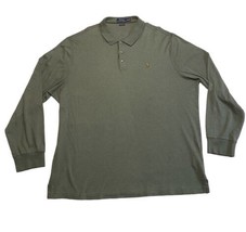 Polo Ralph Lauren Long Sleeve Polo Shirt Men’s XXL Olive Green Cotton  - £19.00 GBP