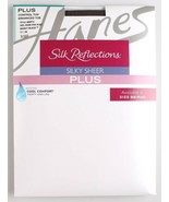 Hanes Seda Reflejos Sedoso Transparente Barely Negro Talla Grande Envío ... - $6.02