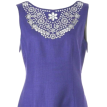 Cute Aesthetic KATE SPADE NY Linen dress Embroidered Royal Blue Size 10 ... - $149.00