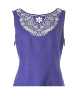 Cute Aesthetic KATE SPADE NY Linen dress Embroidered Royal Blue Size 10 ... - £116.49 GBP