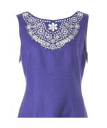 Cute Aesthetic KATE SPADE NY Linen dress Embroidered Royal Blue Size 10 ... - $206.17 CAD