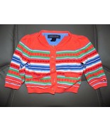 TOMMY HILFIGER MULTI-COLORED STRIPED CARDIGAN SIZE 3/6 MONTHS GIRL&#39;S EUC - $18.20