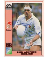 Paul Ackford England Hand Signed Rugby 1991 World Cup Card Photo - £8.00 GBP