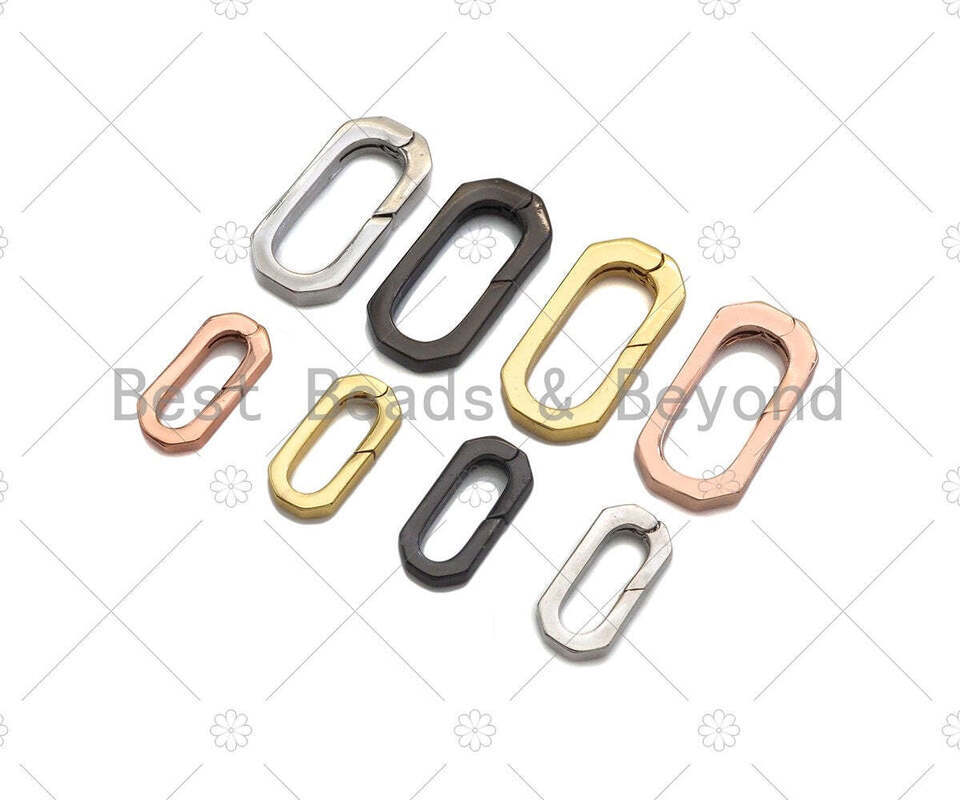 12x25/8x17mm Oval Spring Gate Clasp, Gold/Silver/Black/Rose Gold Jewelry