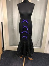 LUSH Phaze Long Stretch Canvas Skirt PURPLE Ribbon New Size 1O goth punk... - $69.52