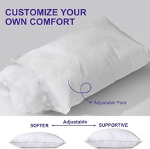 2 Pack Standard Pillows for Sleeping 100 Breathable Cotton Cover Soft Down Alter - £57.44 GBP