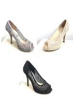 Lady Couture Ivy Peep-Toe Dressy Mesh Pumps Choose SZ/Color - £27.03 GBP
