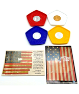 Vintage 70&#39;s American Coin Coasters Plastic 3.5 In &amp; Two American Flag P... - $9.39 CAD