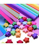 Mluchee 2340 Sheets Origami Stars Paper Strips Double Sided Lucky Colorf... - $15.13