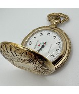 VTG Remington Men Gold Tone Flower Dial Half Hunter Hand-Winding Pocket ... - $62.79