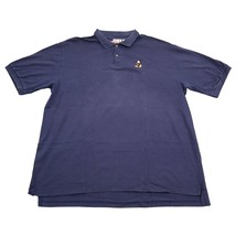 Disney Mickey Mouse Shirt Mens XXL Logo Navy Blue Polo 100% Cotton Vintage - £19.84 GBP