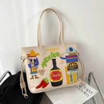 Embroidered  Mexico Chilli Women Handbag and Totes Cute Printing Personality Des - £159.02 GBP