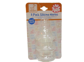 Swiggies Silicone Nipples 3-Pak Air-Free Fast  0 Months + BPA &amp; PVC Free - £9.43 GBP