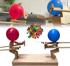 Handmade Wooden Fencing Puppets Robot Battle Game(30Cm X 5Mm, with Balloons) - £7.10 GBP+