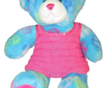BUILD-A-BEAR LIGHT BLUE PEACE SIGN FRIENDSHIP TEDDY PLUSH in Pink Dress 15&quot; - $9.35