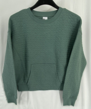 All In Motion Active Size XS Womens Quilted Green Sweater Long Sleeve Round Neck - £11.36 GBP