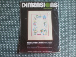 1983 Dimensions Favorite Toys Birth Record Candlewicking Sealed Kit - 9" X 12"{ - $8.00