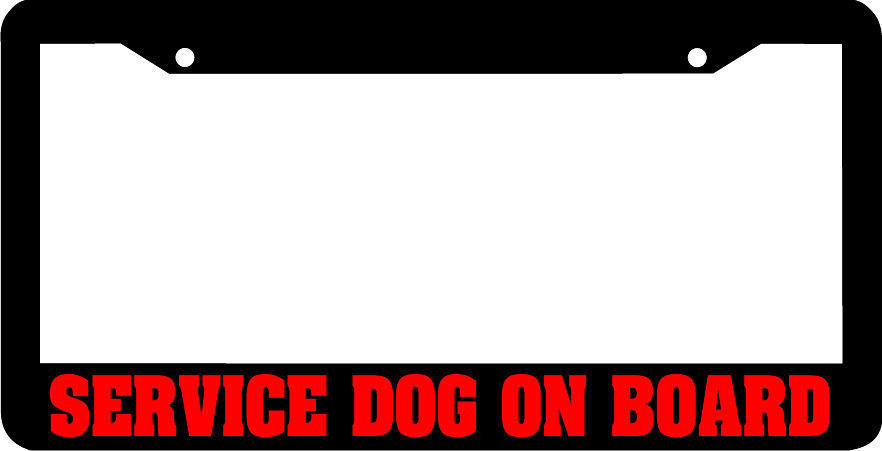 SERVICE DOG ON BOARD  dog License Plate Frame - $6.29