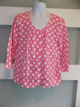 L.L. Bean Pink Polka Dot Button Down Cardigan Size M (10/12) Girl's - $16.20