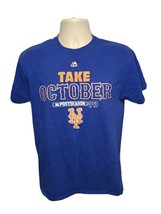 2015 Majestic New York Mets Take October Post Season Adult Medium Blue TShirt - £11.68 GBP