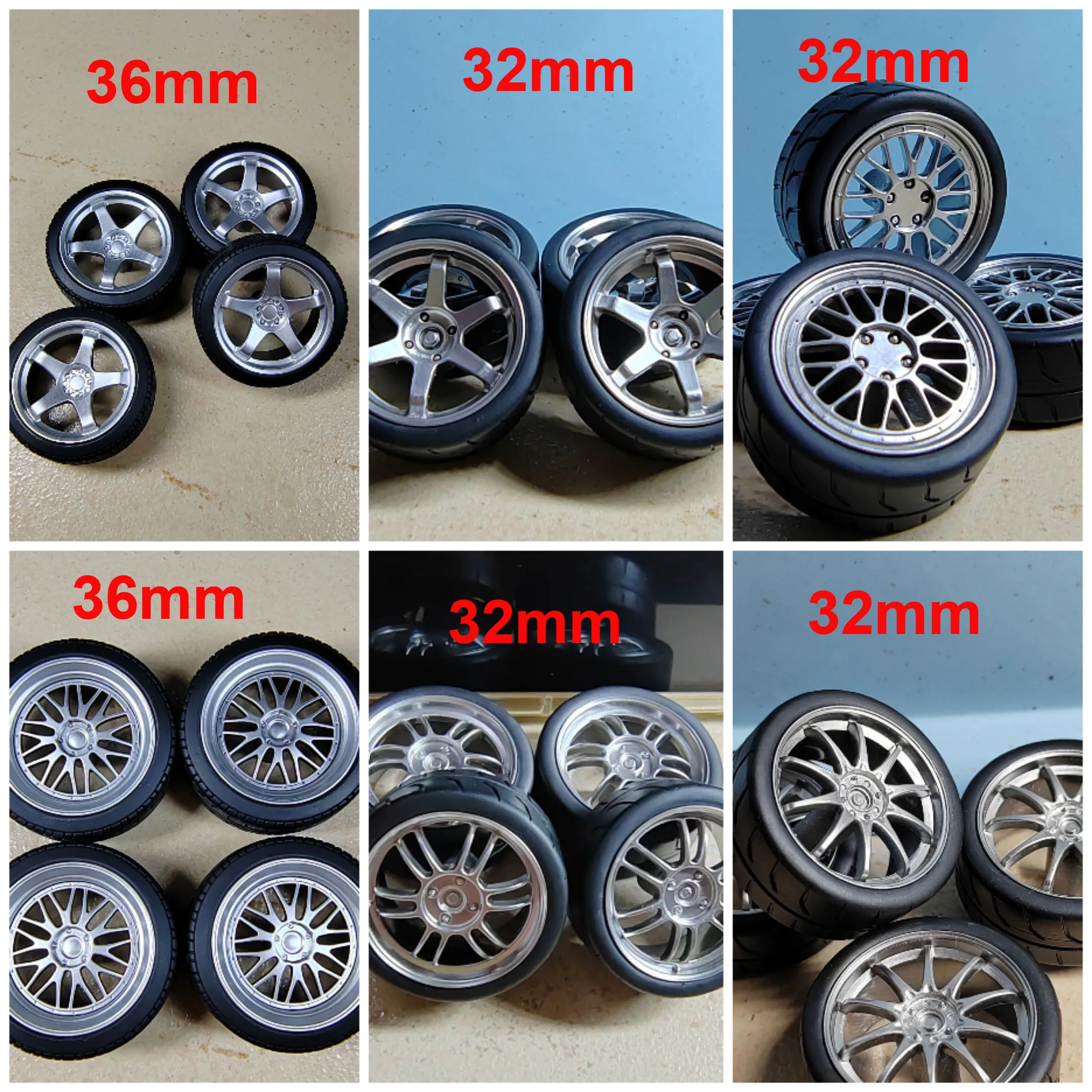 1set(for one car) 1/18 32mm/36mm Diameter Plastic Wheels BBS RAYS TE37 Wheels - £12.20 GBP+