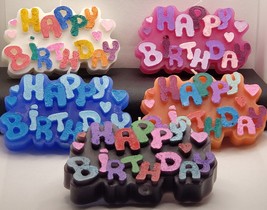 Large Happy Birthday Cake Candle Handmade 3&quot; X 5&quot; (Free Shipping) - £11.77 GBP