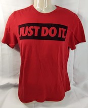 The Nike Tee T-Shirt Just Do It Red Medium M Athletic Cut - £7.13 GBP