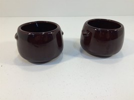 (2) Vintage West Bend USA Brown Crock Bowls Pot - $14.99