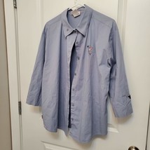 Disney Store Women's Button Down Shirt, Piglet embroidery, size XL, Blue