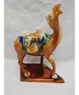 Vintage Chinese Tang Dynasty Style Sancai Glazed Camel Ceramic Hand Pain... - $818.28 MXN