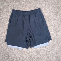 Skora Running Shorts Men Small Blue Lined Qwick Dry Elastic Comfort Athl... - $21.99