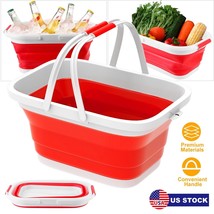10L Collapsible Fruit Basket Vegetable Sink Picnic Space Saving Bucket Storage - £27.96 GBP