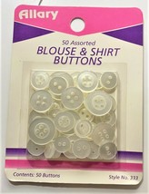 Allary Assorted Blouse and Shirt  Buttons Mixed Sizes - 50 COUNT - £6.25 GBP