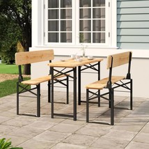 3 Piece Folding Beer Table Set Solid Wood Fir - $148.61
