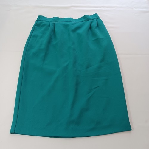Vintage City Girl By Nancy Bolen Women's Turquoise Back Zip & Slit Skirt Size 14 Item image 8