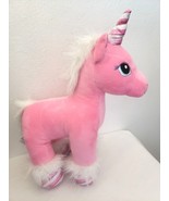 Build A Bear Plush Plush Pink Unicorn Candy Cane Swirl Stuffed Animal Ch... - £8.76 GBP