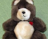 1988 APPLAUSE Bravo BOZ BEAR Vintage Teddy with Red Heart 6&quot; Plush Stuff... - $13.50