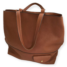 J Crew All-day large Tote Bag in Brown pepple grain Leather - $46.02