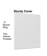 Staples Simply .5-inch Round 3-Ring View Binder White (21682) 23740/21682 - £33.80 GBP