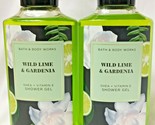 2 Bath &amp; Body Works Wild Lime &amp; Gardenia Shea &amp; Vitamin E Shower Gel 10 ... - $29.95