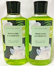 2 Bath &amp; Body Works Wild Lime &amp; Gardenia Shea &amp; Vitamin E Shower Gel 10 ... - £23.85 GBP