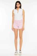Kancan Pink Raw Hem High Waist Denim Shorts - $39.00