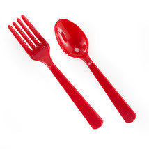 BirthdayExpress Red Forks and Spoons (16) - £24.97 GBP