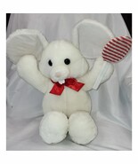 Vintage Dakin Sweet Tooth White Mouse Plush Red Striped Lollipop 1987 21&quot; - $37.82 CAD
