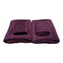 Sonoma Good for Life Set of Wine Purple Oeko Tex Bath Hand Towels Cotton Set 4 - £36.81 GBP