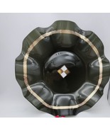 Vtg 1960s MCM Scalloped Plate Checkerboard Center BLACK GOLD WHITE Beaut... - $136.48 CAD