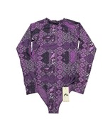 Rusty Australia Rash Guard Womens S Purple Floral Long Sleeve Bodysuit B... - $44.46 CAD