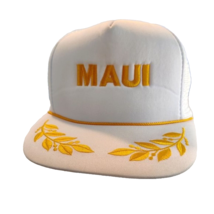 Vintage Hawaiian Headwear Maui Rope Snapback Foam White Trucker Hat - £21.99 GBP